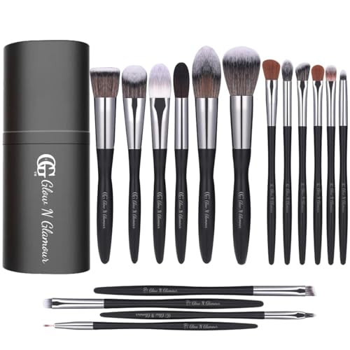Premium Makeup Brush Kit - 16 Pieces Set of Soft Synthetic Bristles for Blending and Contouring - Makeup Brushes for Women in Stylish Organizer Storage Case.